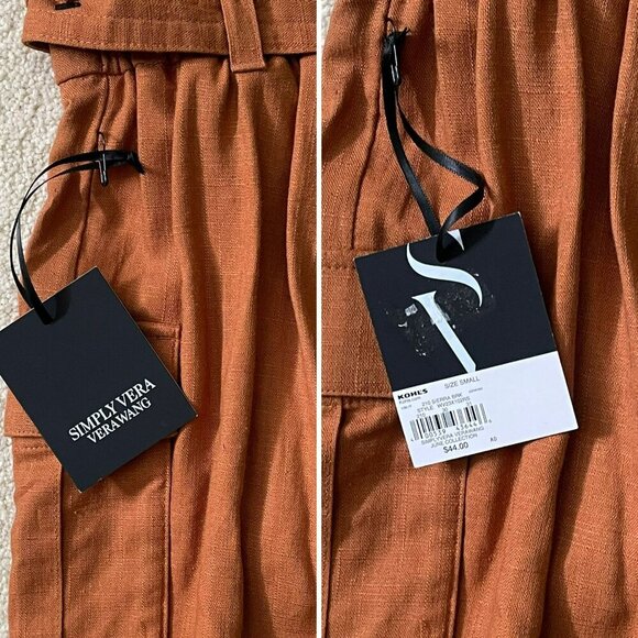 Simply Vera Vera Wang Sierra Brk Viscose Linen Cargo Shorts NWT Women's Size S - Picture 6 of 7